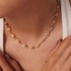 Jewelry Fashion Flower 304 Stainless Steel Gold Plated Bracelet & Necklace