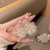 Fashion Snowflake Imitation Pearl Alloy Inlay Rhinestones Women's Drop Earrings