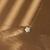 Stainless Steel Shell Lady Sweet Plating Flower Pendant Necklace
