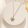 Simple Style Snowflake Stainless Steel Zircon Plating Inlay Pendant Necklace - Image 2