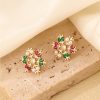 Christmas Casual Snowflake Plating Inlay Copper Zircon Ear Studs