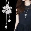 Style Shiny Snowflake Alloy Copper Plating Inlay Sweater Chain - Image 2