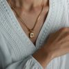 Vintage Style Simple Style Heart Shape 304 Stainless Steel Titanium Steel Zircon 18K Gold Plated Pendant Necklace