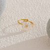 Elegant Sweet Flower 304 Stainless Steel Shell 18K Gold Plated Inlay Rings Earrings Necklace - Image 4